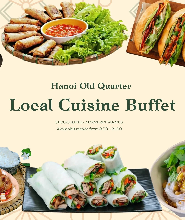 河內老城區當地美食自助餐通行證【3小時用餐憑證】
