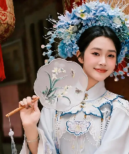 福建泉州西街純手工簪花體驗-明星網紅簪花妝造