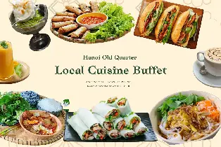 河內老城區當地美食自助餐通行證【3小時用餐憑證】