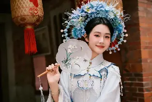 福建泉州西街純手工簪花體驗-明星網紅簪花妝造