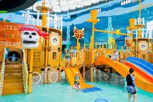 廣州森林海嬉水樂園 1大1小親子票（含50+玩水項目椰林白沙灘遊船森林温泉抓魚摸蝦）